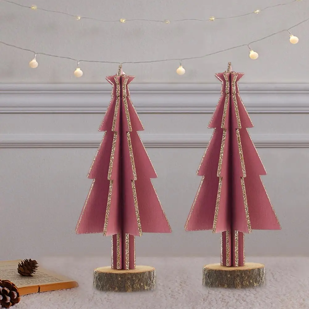 Mini Wooden Christmas Tree Wooden Christmas Tree Tabletop Ornaments for Home Farmhouse Holiday Decor Mini Reusable for Office