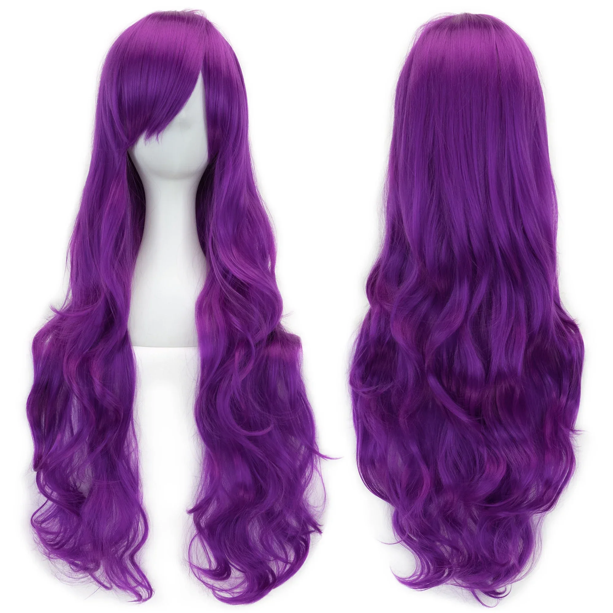 Synthetisches Haar, lange lockige Kostümhaarperücken, Haarteil, rosa, weiß, Partyhaar, Anime-Cosplay-Perücke für Frauen – Detail 1