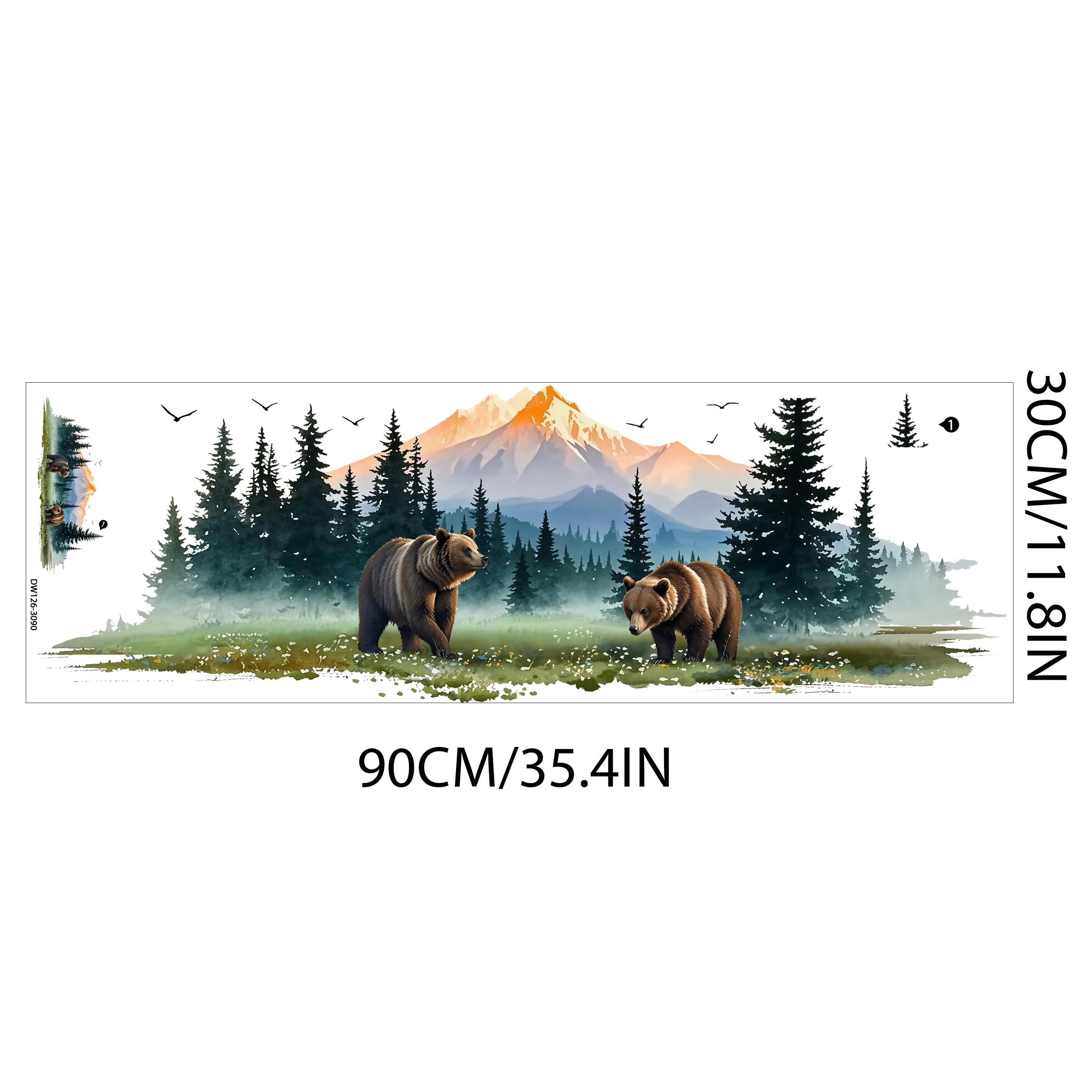 Nature Scenery Brown Bear Self-Adhesive Wall Decor Sticker