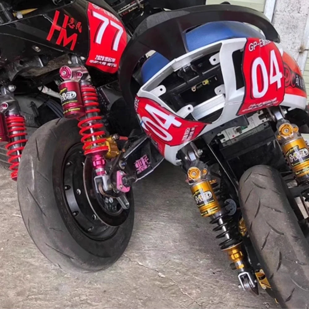 오토바이 후방 충격 흡수 장치 325/330MM Yamahas Honda Nmax Vmax 충격 흡수 장치 용 알루미늄 이중 조절 식 흡수 장치