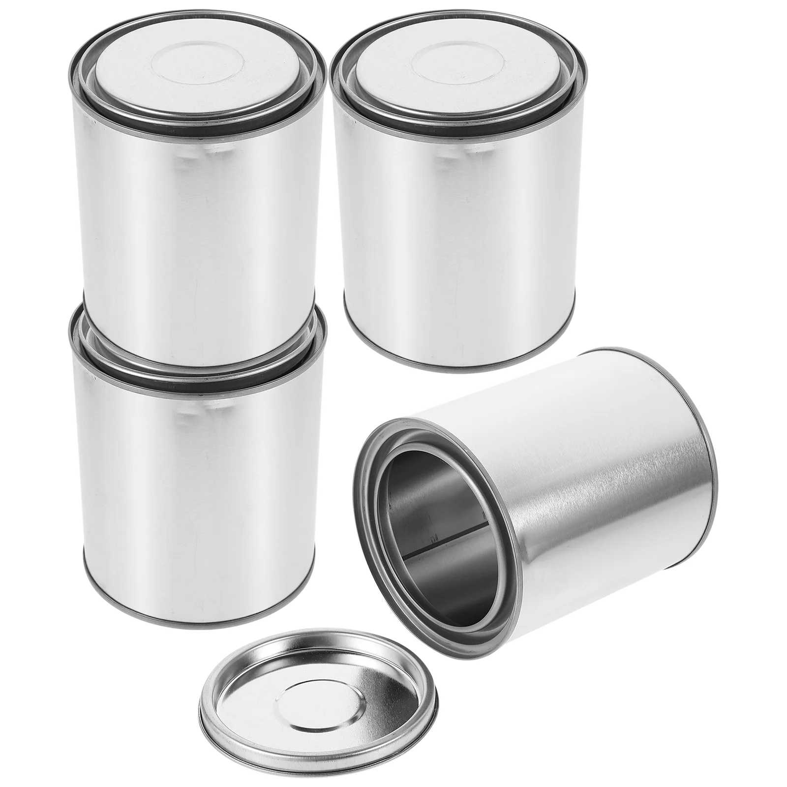 Experimental Sampling Bucket Asphalt Iron Sealed Paint Sample Retention Thickened Round Empty Can Pitch Storage Holder 5pcs (1l)