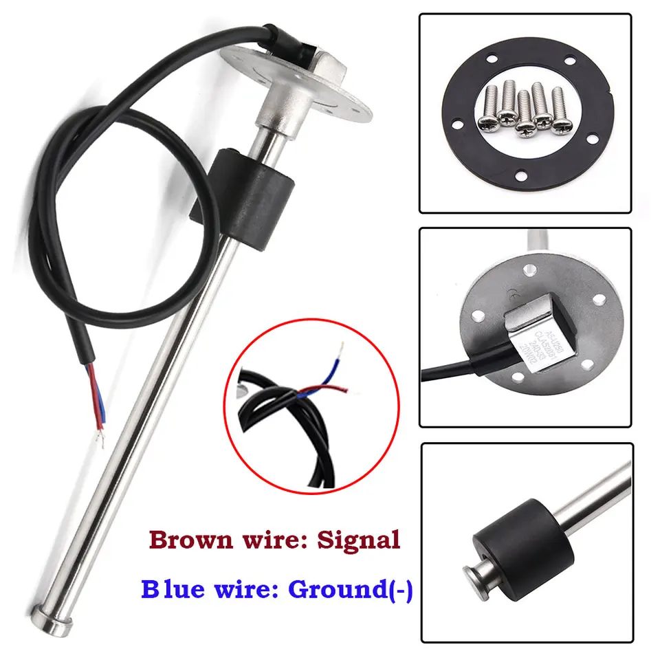 RUPSE 燃料送信機ユニット ボート燃料タンク送信ユニット 燃料水位センサー ステンレススチール燃料送信機 ボート 車 トラック RV用 (0-190ohms 9イ 並行輸入品 VekAuto 1セットの燃料送信ユニットおよびゲージキット10.51\"ボート