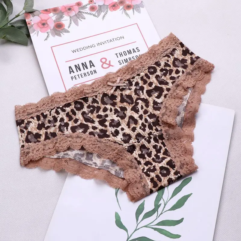 

Sexy Leopard Panties For Women Underwear Lace Briefs Seamless Underpants Female G-Strings Thongs Lingerie Women's T-Back Bragas