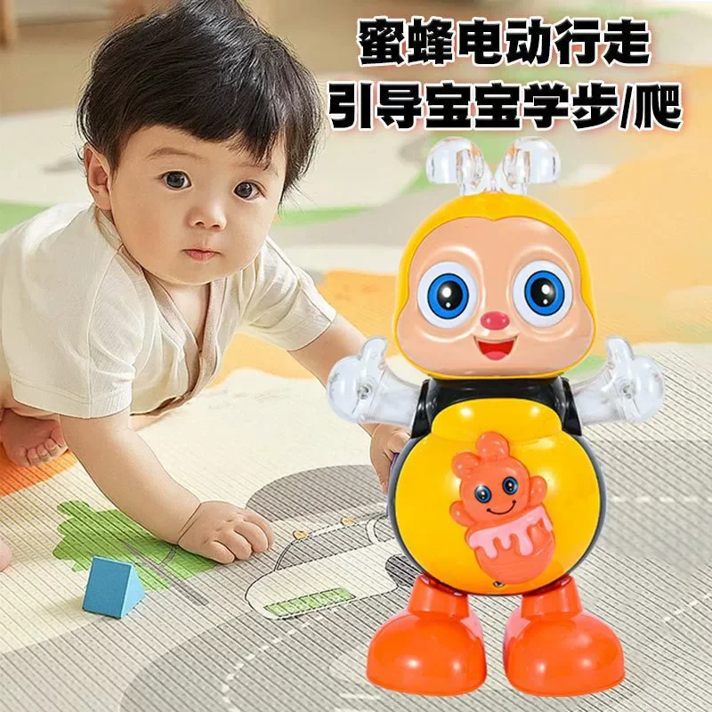 LED 조명과 음악, 걷기, 흔들기 기능이 있는 전기 춤추고 노래하는 꿀벌 장난감, 어린이를 위한 인터랙티브 선물, 친구가 되어줄 장난감