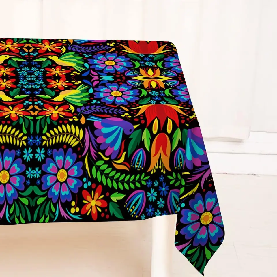 メキシコの花柄のテーブルクロス,テーブルカバー,ダイニングテーブルの
