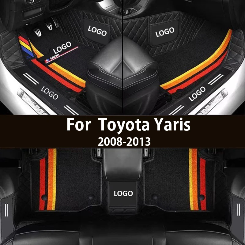 

Автомобильные коврики для Toyota Yaris 2008-2013, индивидуальные автомобильные накладки на ножки, кожаный ковер, аксессуары для интерьера