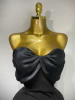 Women Luxury Birthday Sexy Strapless Ruffles Bodycon Flare Black Bandage Jumpsuit 2025 Celebrity Designer High Street Rompers - Image 5