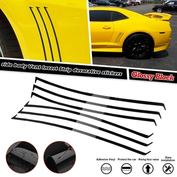 블랙 사이드 펜더 바디 벤트 그릴, 스트라이프 데칼 삽입 스티커 키트, 쉐보레 카마로 SS RS LS 2010 2011 2012 2013 2014 2015