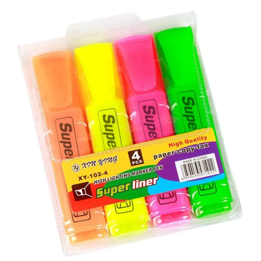4/6 Colors Colorful Highlighters Art Markers Oblique Drawing Fluorescent Pen Markers Flat Shape School Office Supplies 3