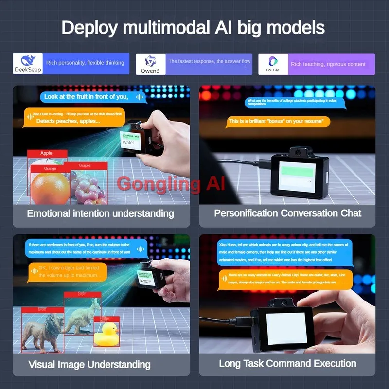 AI 대형 모델 모듈 시각 인식 WonderLLM 스마트 AI 음성 상호 작용 아두이노 ESP32 카메라 프로그래밍 가능 로봇 부품