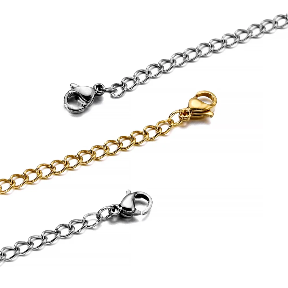 10 Teile/los Edelstahl Halskette Verlängerung Kette Karabiner Erweiterte Ketten Für DIY Schmuck Machen Liefert Zubehör – Detail 3