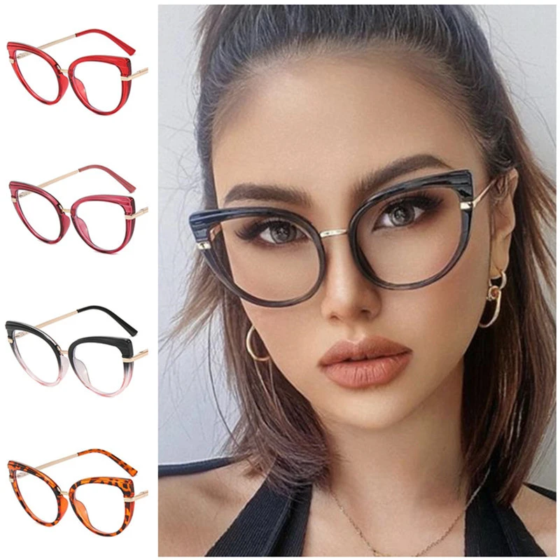 Cateye Glasses Frame Oversize Eyeglasses Cat Eye Glasses Fashion Antiblue Light Aliexpress