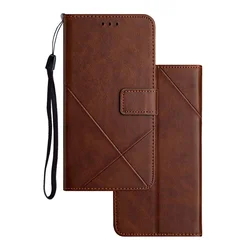 Leather Wallet Flip Cover with Multi - Device Compatibility for LG K61 (Dark Brown)