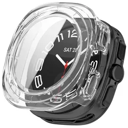 Premium Tempered Glass Screen Protector with Full Cover Bumper Case for Watch Ultra 2 (Transparent)