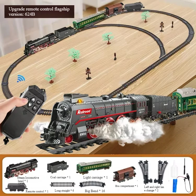 Tren Electrico Juguete Niños Juego De Ferrocarril De Vapor
