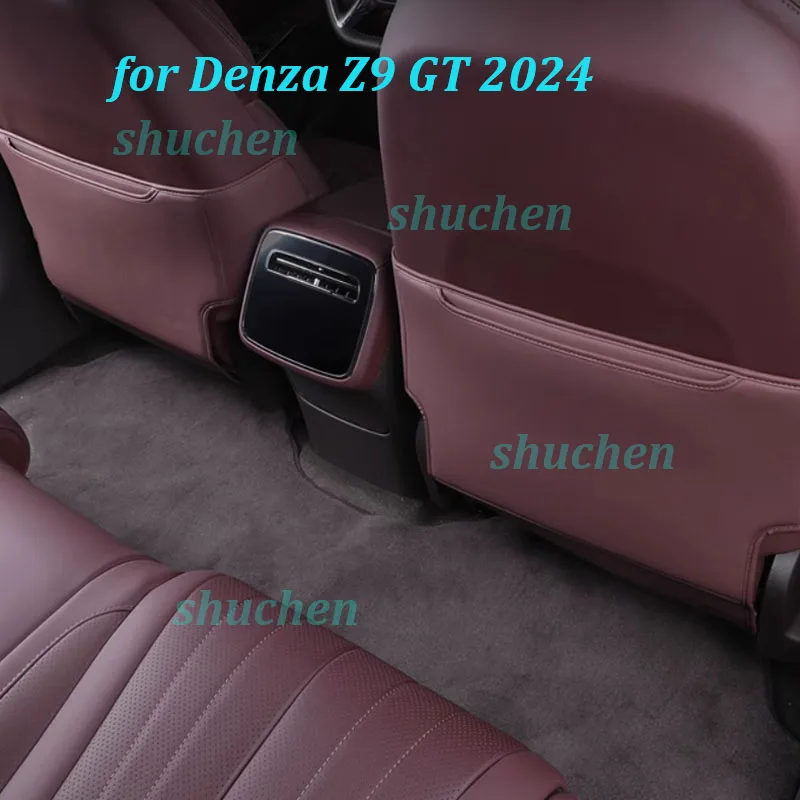 Car Rear Row Anti-kick Pad for Denza Z9 GT Seat Back Kick Leather Dirt-proof Protector Cover Interior Accessories
