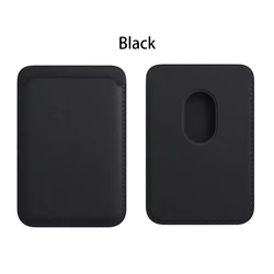 Leather Wallet Case with Magnetic Card Holder (Black)