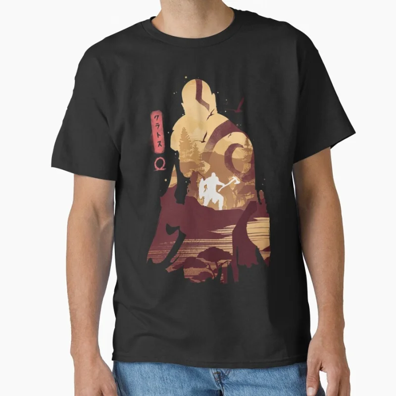 Kratos Strong Father God Of War 80er-Jahre-Videospiel Der Krieger der Götter Nordische Mythologie Sparta T-Shirt für Männer große Größe Tops S-6XL