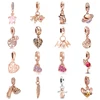 New Rose Gold Flower Spring 2024 Family Tree Charm Fit Original 925 Sterling Silver Bracelet Beads DIY Women Jewelry Gift Making 3