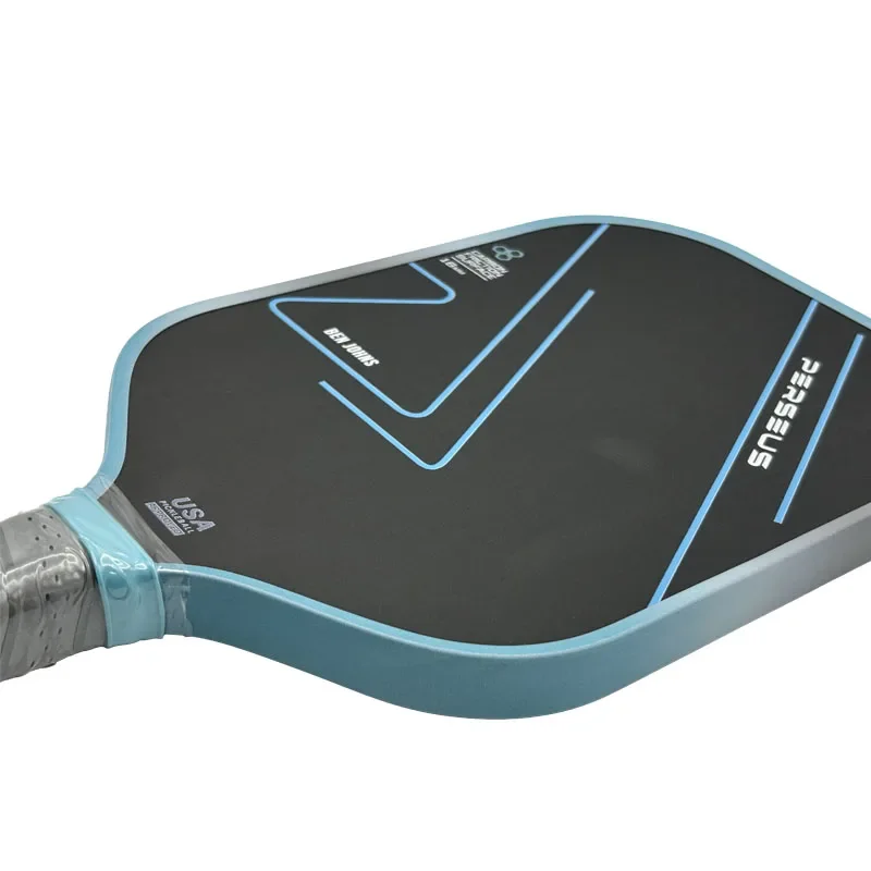 Pickleball Paddle USAPA Approved Thermoformed Unibody PERSEUS T700 Raw Carbon Fiber ﻿Foam Edge With Textured Surface