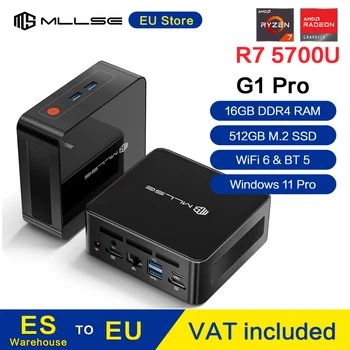 MLLSE G1 Pro Mini PC AMD Ryzen 7 5700U 16GB RAM 512GB SSD WiFi 6 BT5.2 Windows 11 Mini computer da tavolo per giochi e lavoro 1