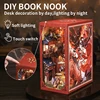 100500754 DIY 3D Puzzle Wooden Dollhouse with Light Dust Cover The Legend of Mulan Chinese Style Bookshelf Insert Decor for Gift 2