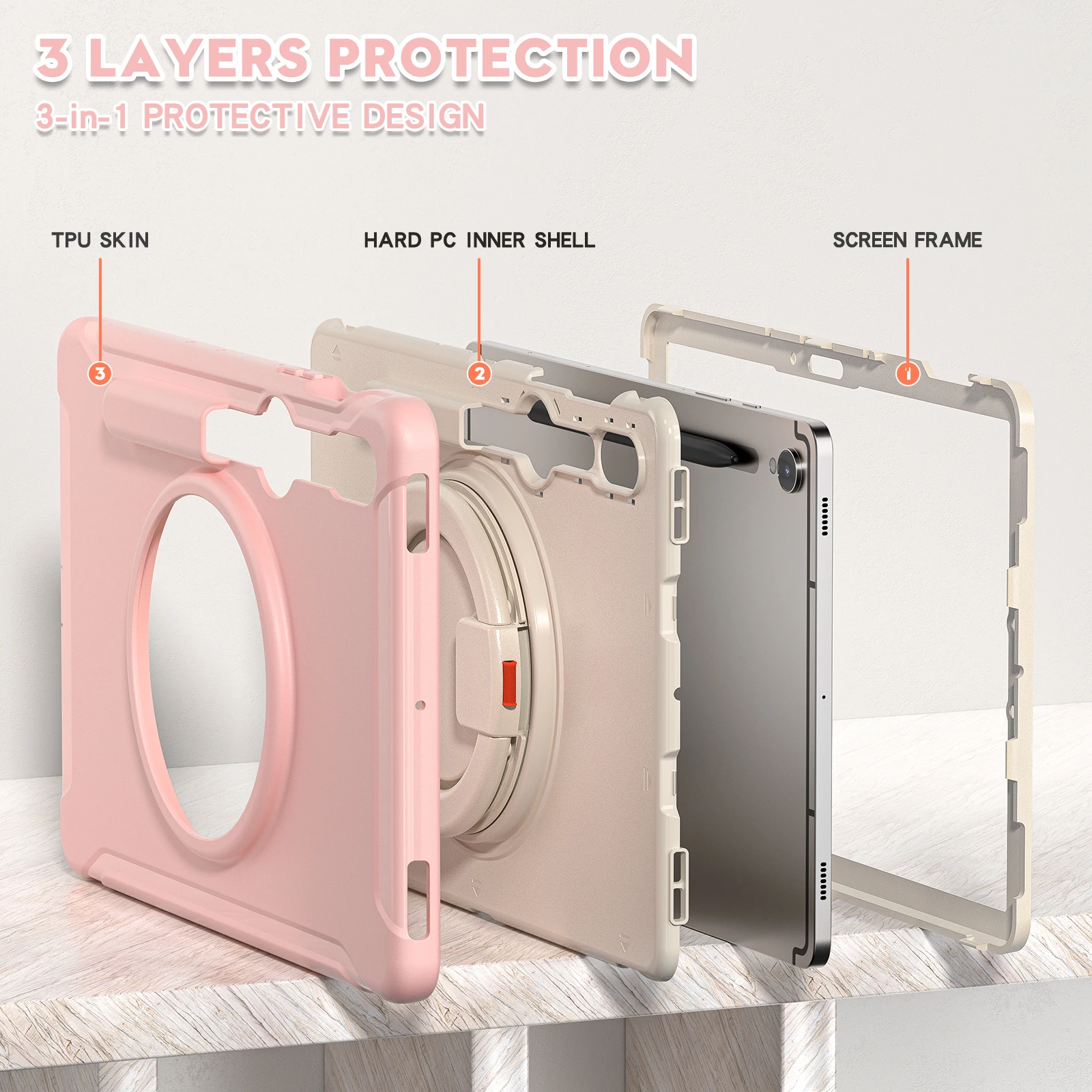 Universal 10-11 Tablet Cover with Pen Slot and Rear Kickstand
