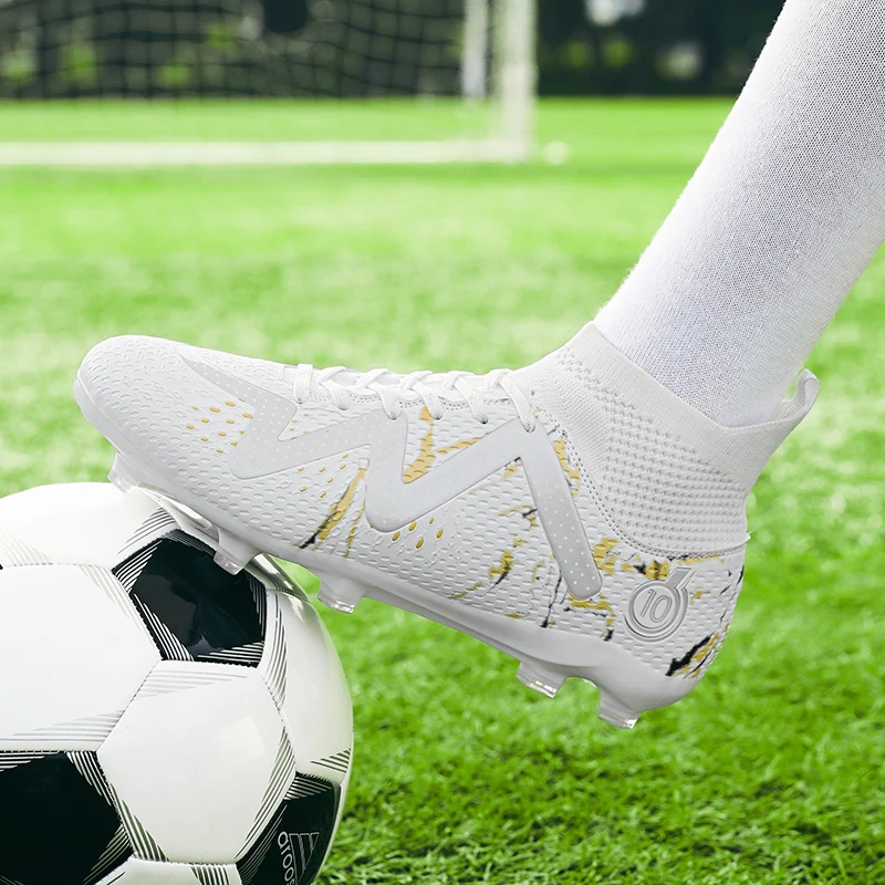 Men's Soccer Shoes football shoes Large Size Ultralight Non-Slip AG/TF Soccer Cleats Ankle Boots Unisex