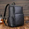 2024 New Fashion Men Backpacks Alligator Male Korean Student Backpack Large Boy Business Casual Laptop School Computer Bags 2