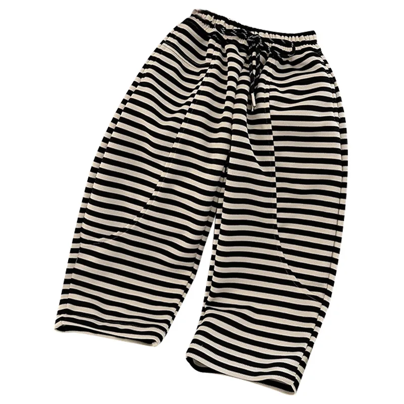 Spring Toddler Girl Sweatpant Cotton Stripe Loose Drastring Infant Baby Girl Track Pant Versatile Candy Color Kid Pant
