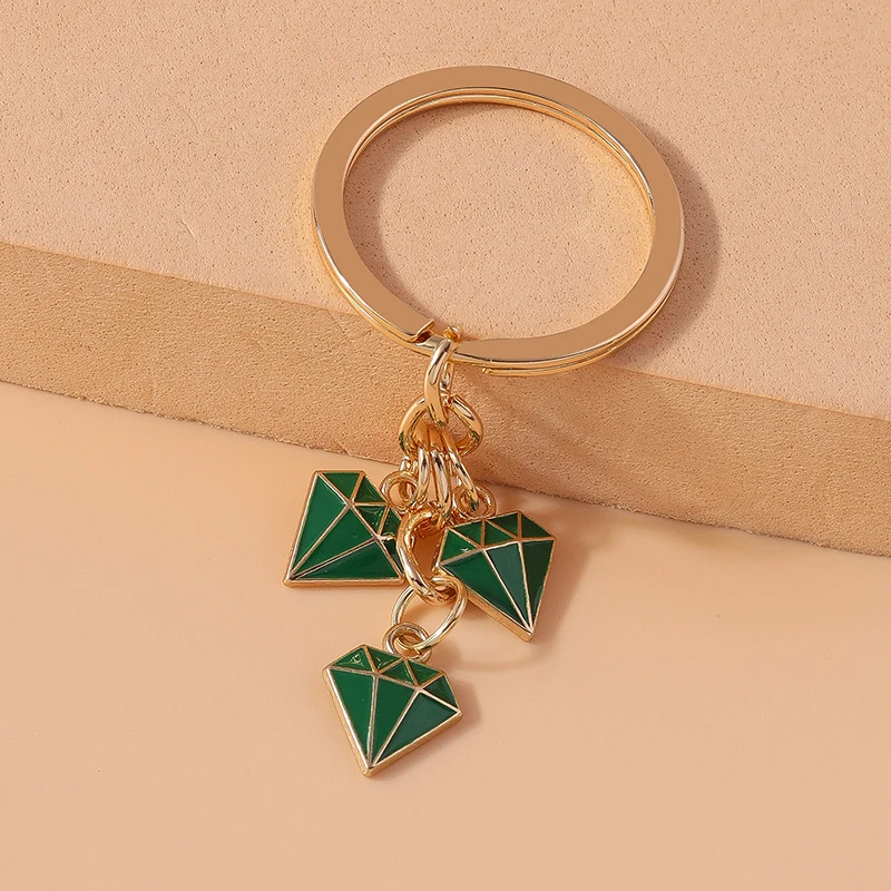 Modischer Bunter Kristallförmiger Schlüsselanhänger für Frauen Männer Auto-Schlüssel Handtaschen-Schlüsselringe DIY Schmuck Geschenk – Detail 10