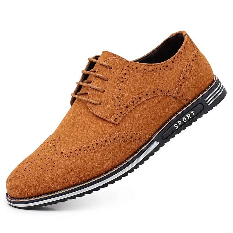 Men Faux Suede Shoe Lace Up Oxford Shoe for Men Flat Fashion Sneaker Man Autumn Breathable Comfortable Casual faux suede shoes