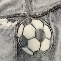 Customized Soccer Ball Goal Name Flannel Throw Blanket - Contemporary Style, Digital Print Ideal for Friends and Family Gift 2
