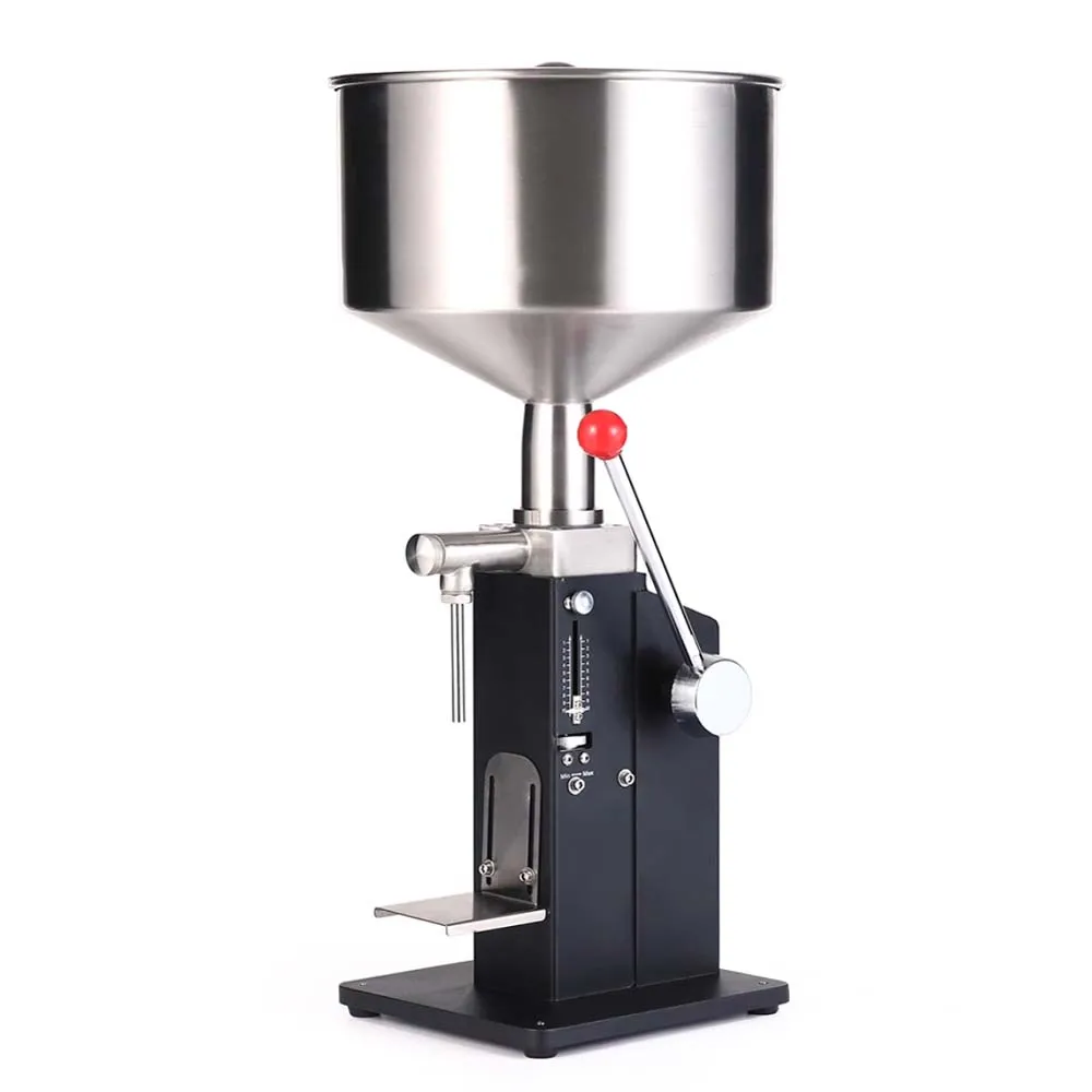 SUMEVE manual liquid filling machine with a graduated scale, 5-50ml paste and liquid bottles&cosmetics cream cans-A03 black