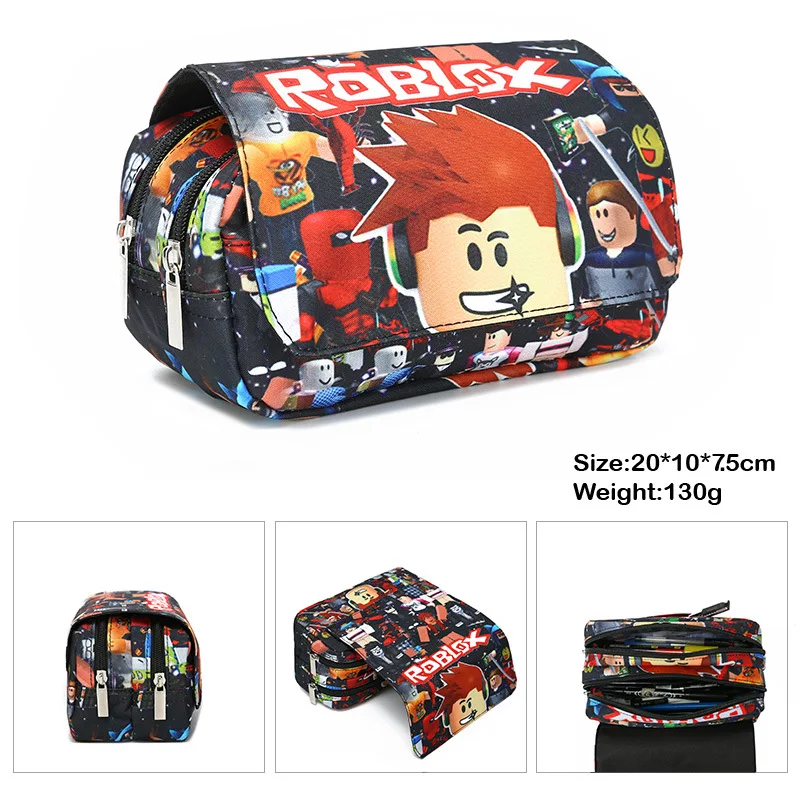 Roblox Game Large Capacity Pencil Case Double Layer Pencil Pouch Pen  Organizer Stationery Bag Gift For Kids Boys Girls School Student