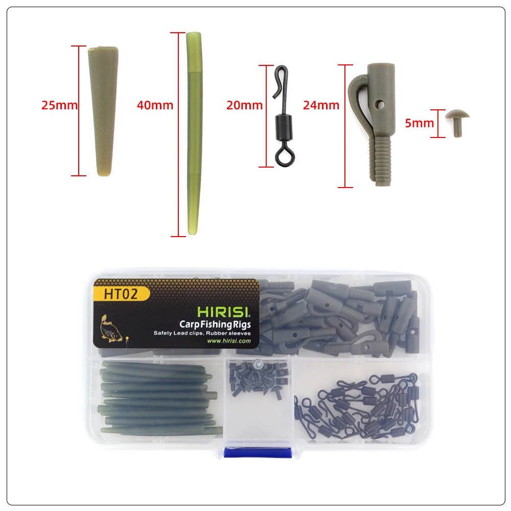 Hirisi Karpfen Angeln Sicherheit Blei Clips mit Köder Nadel Angeln Wirbel und Snap Terminal Tackle Karpfen Angeln Zubehör – Detail 4