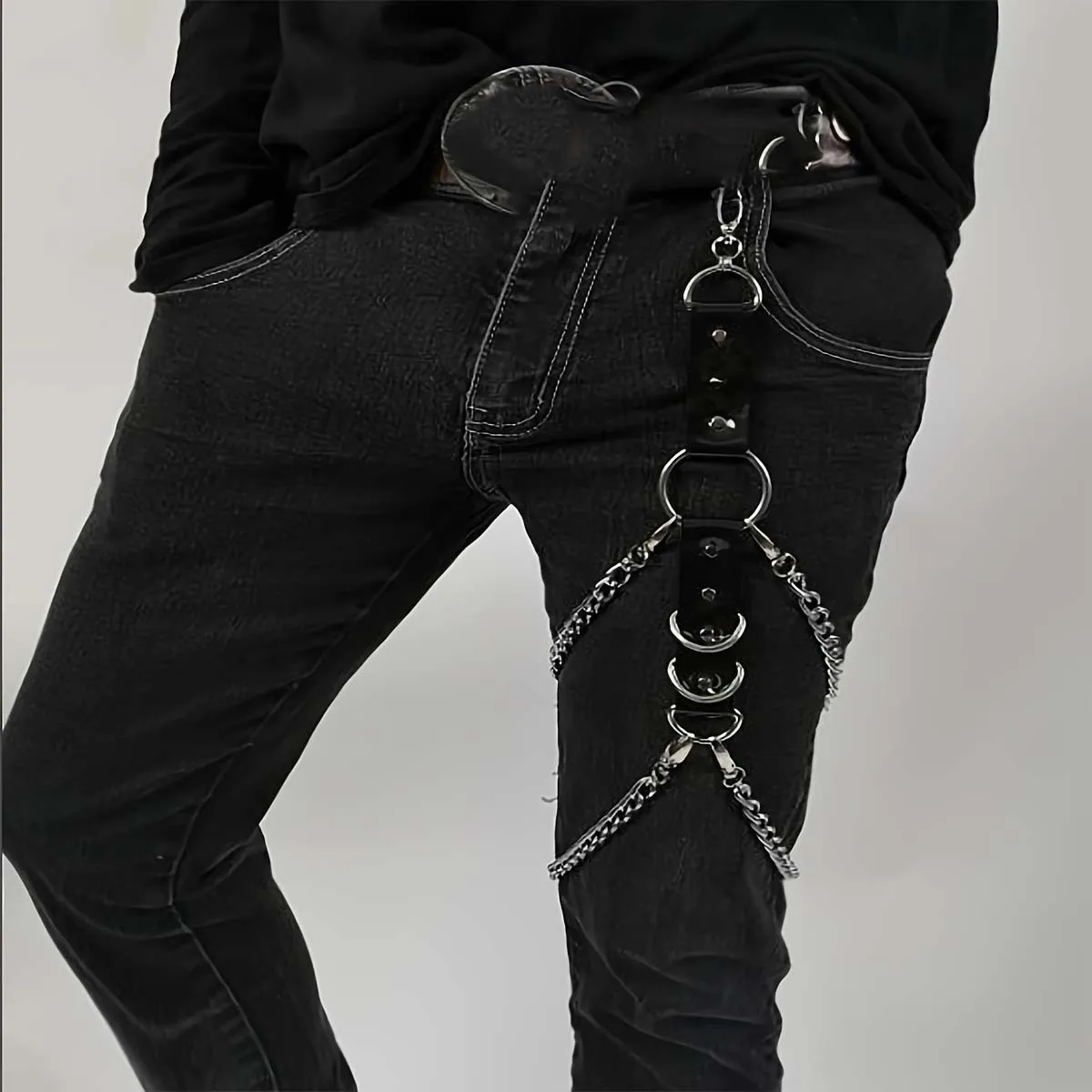 Leather Thigh Harness Straps Sexy Garter Belt Bdsm Bondage Legs Suspenders for Jeans Pants Men Accessories
