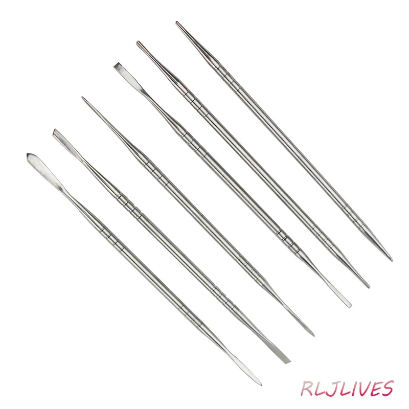 Stainless Steel Soft Pottery Clay Sculpture Tool Clay Sculpting Knife DIY Polymer Modeling Carving Tools 6Pcs/Set