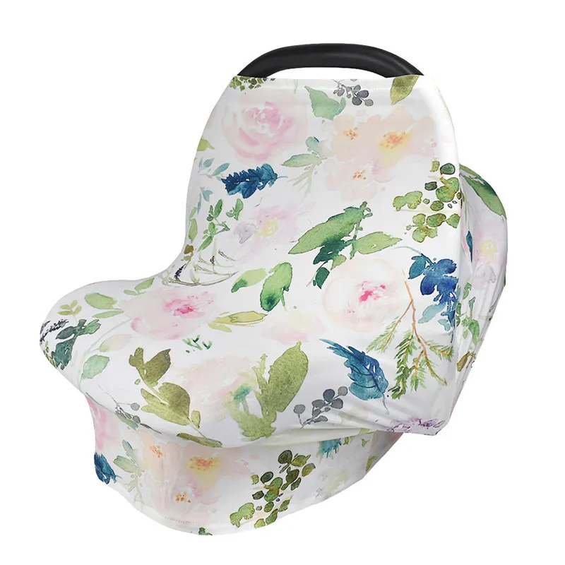 Multifunction Stretchy Baby Car Seat Cover Breastfeeding Nursing Covering Shopping Cart Grocery Trolley Carseat Canopy