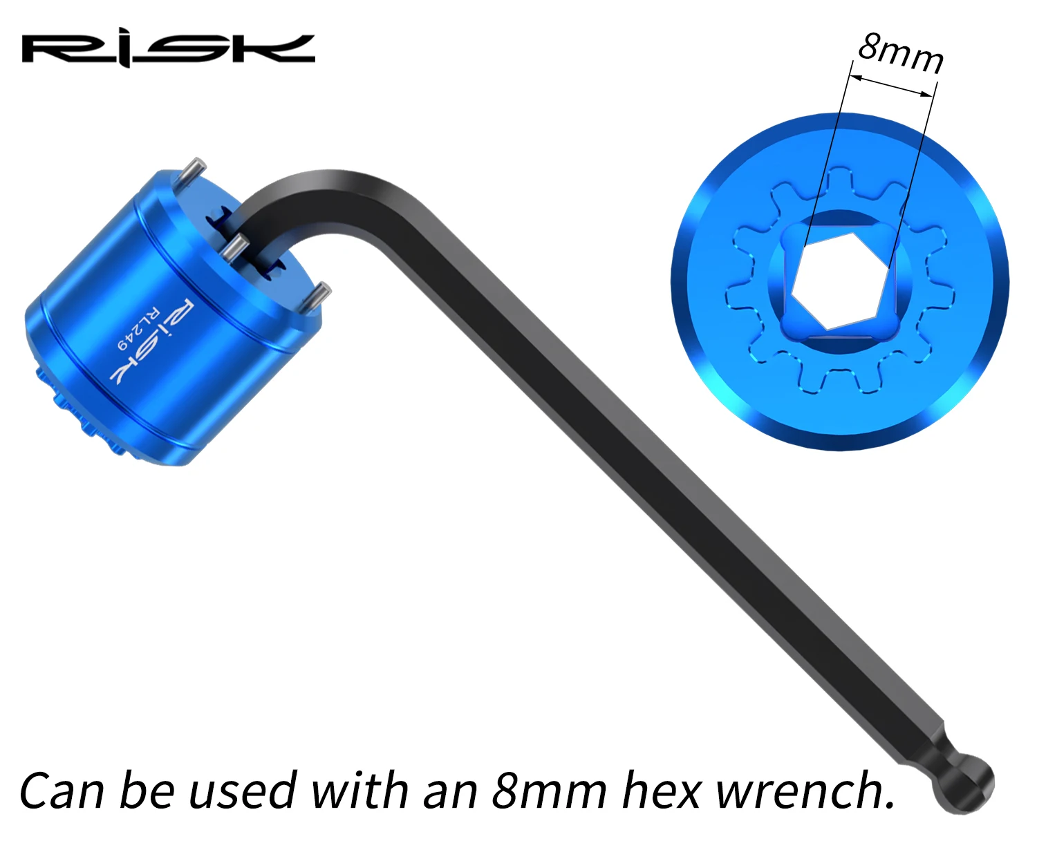 RISIKO 2 In 1 Fahrrad DUB Kurbelgarnitur Abdeckung Removal Tool Für XTR M9100 Tretlager Kurbel Schraube Entfernung Werkzeug 3/8 "Ratsche Set – Detail 5