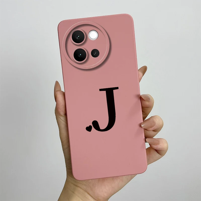 Cute Letters Shockproof Liquid Silicone Phone Case - Durable Back Protector, Bumper Design