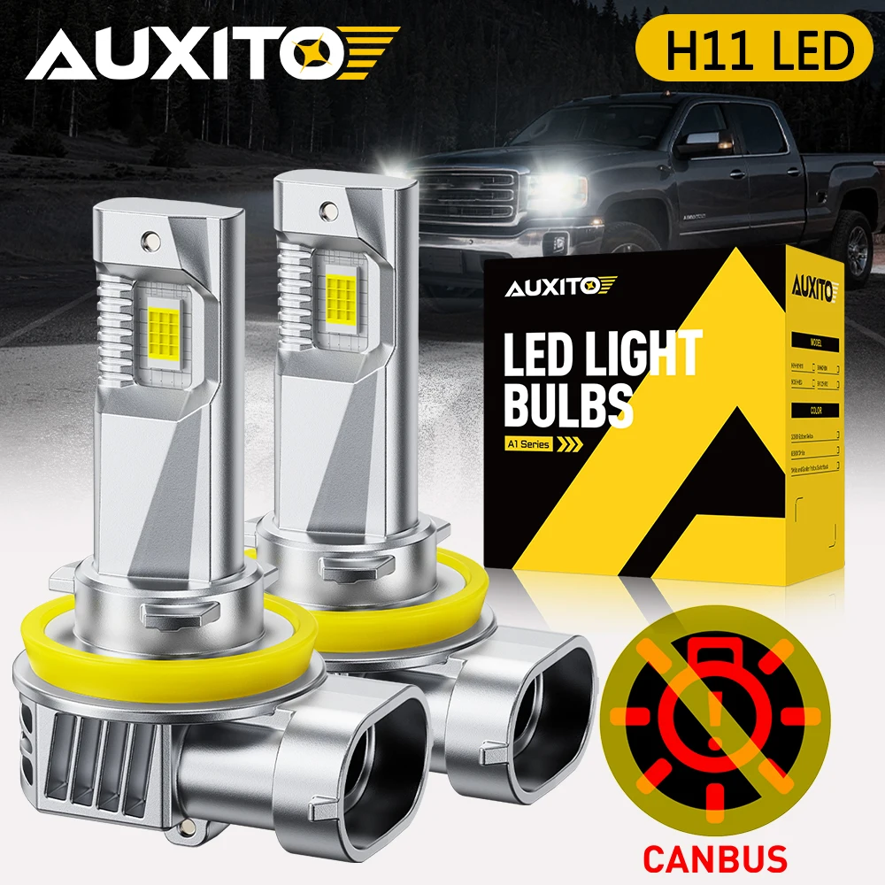 2개 AUXITO H11 LED 헤드라이트 램프 기아 현대 포드 토요타용 로우 ..