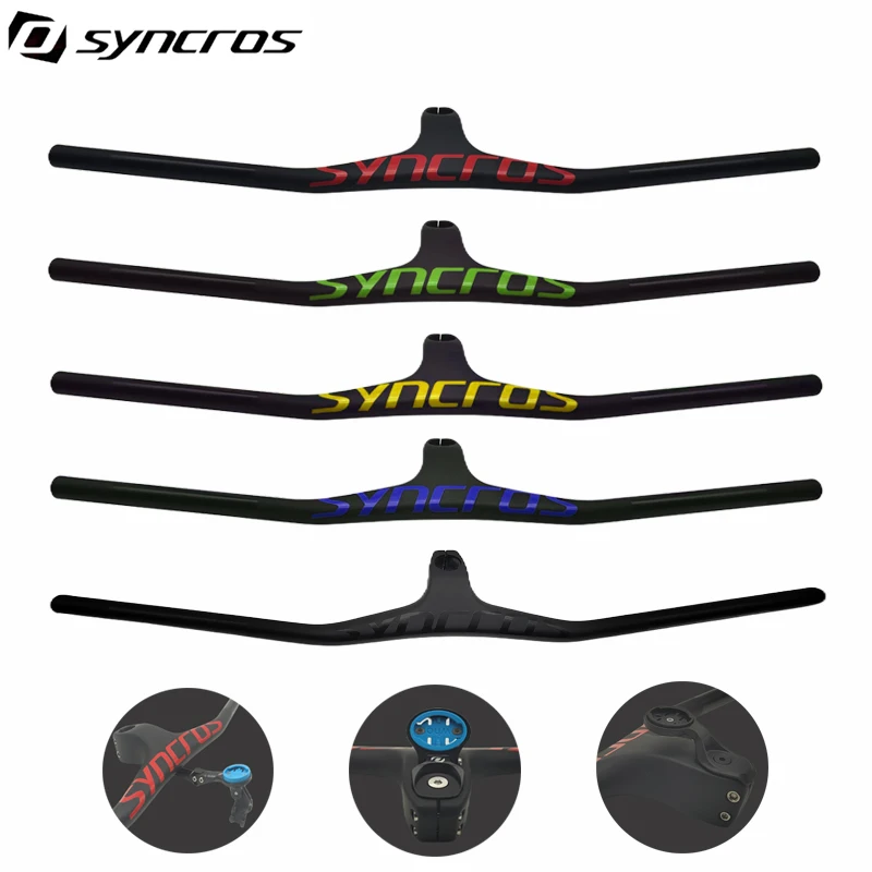 

SYNCROS Newest Mountain bike matt full carbon fibre bicycle handlebar and stem integrated MTB bar -17 degrees angle Free ship