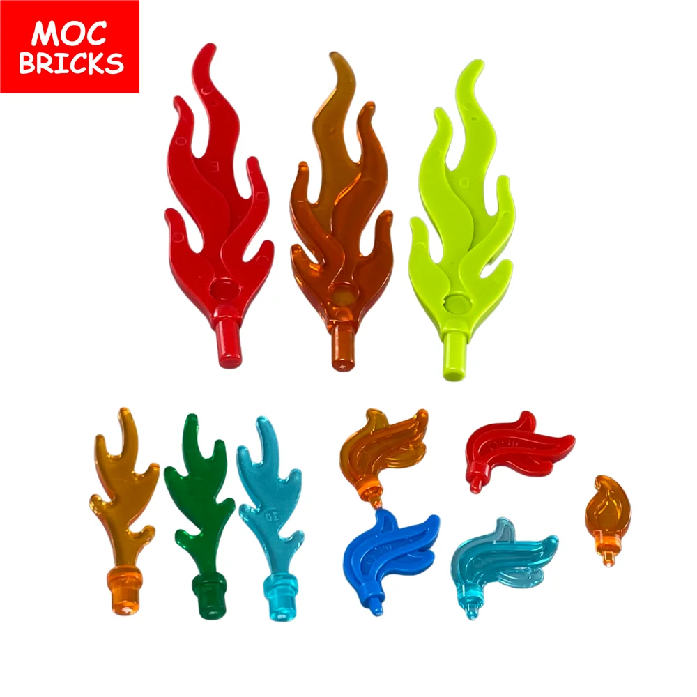 20pcs\lot MOC Bricks Flame Fire Torch with feather Tail fit 85959 / 6126 64647 building blocks toys bricks kid gift |