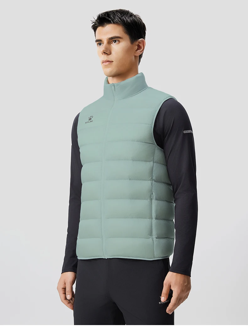 Kelme Leichte Daunenweste für Herren, Winter-Laufjacke, Outdoor-Sport-Wanderjacke, Baumwolljacke, warme und winddichte Weste – Detail 26