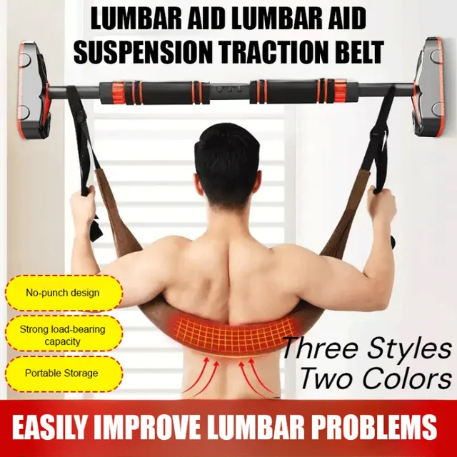 Lumbar Traction Belt for Spinal Stretching - Household Lumbar Suspension Strap, Pull-up Bar Stretcher,Ideal for Home Lumbar Care 2