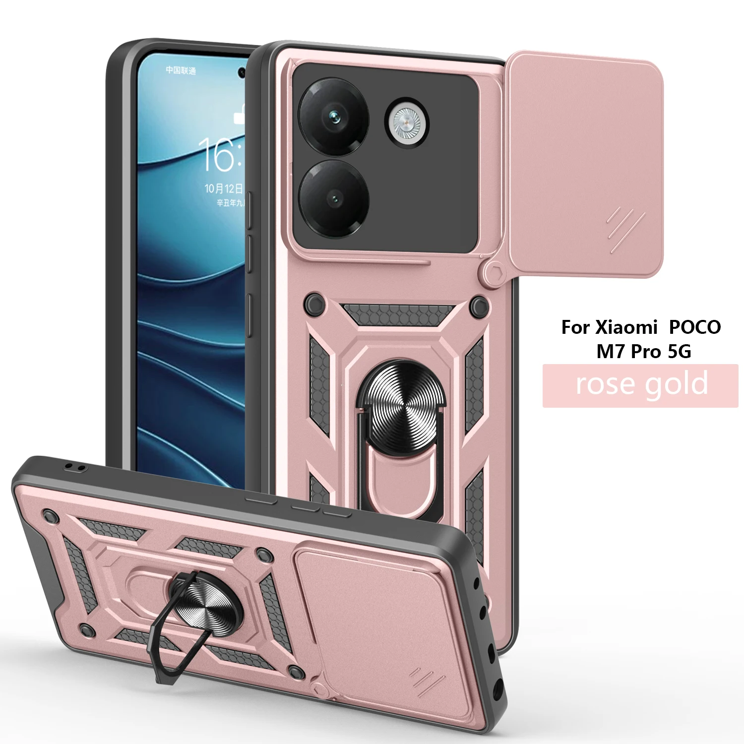 Durable Armor Slide Camera Protection Case with Car Magnetic Holder