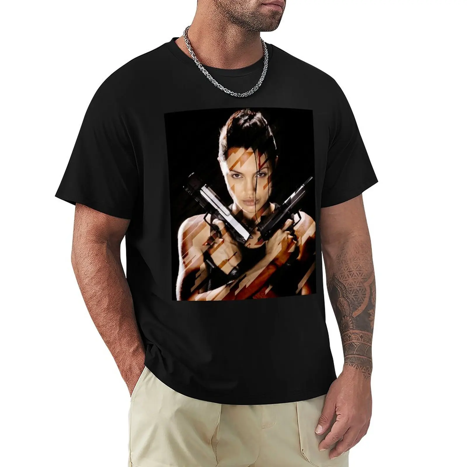 Camicia A T-Shirt Lisca-Tomb Raider - Angelina Jolie Abbigliamento Hippie Magliette Per Ragazzi T-Shirt Da Uomo