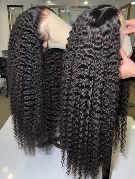 42 Inch 13x6 13x4 Deep Wave HD Lace Frontal Human Hair Wigs 5x5 Glueless Deep Curly Human Hair Full Lace Front Human Hair Wigs 1