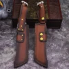WPKOPYA(USA) Upgraded and thickened DC53 multi-functional Full Tang Chai knife + leather sheath, outdoor camping tool knife 5